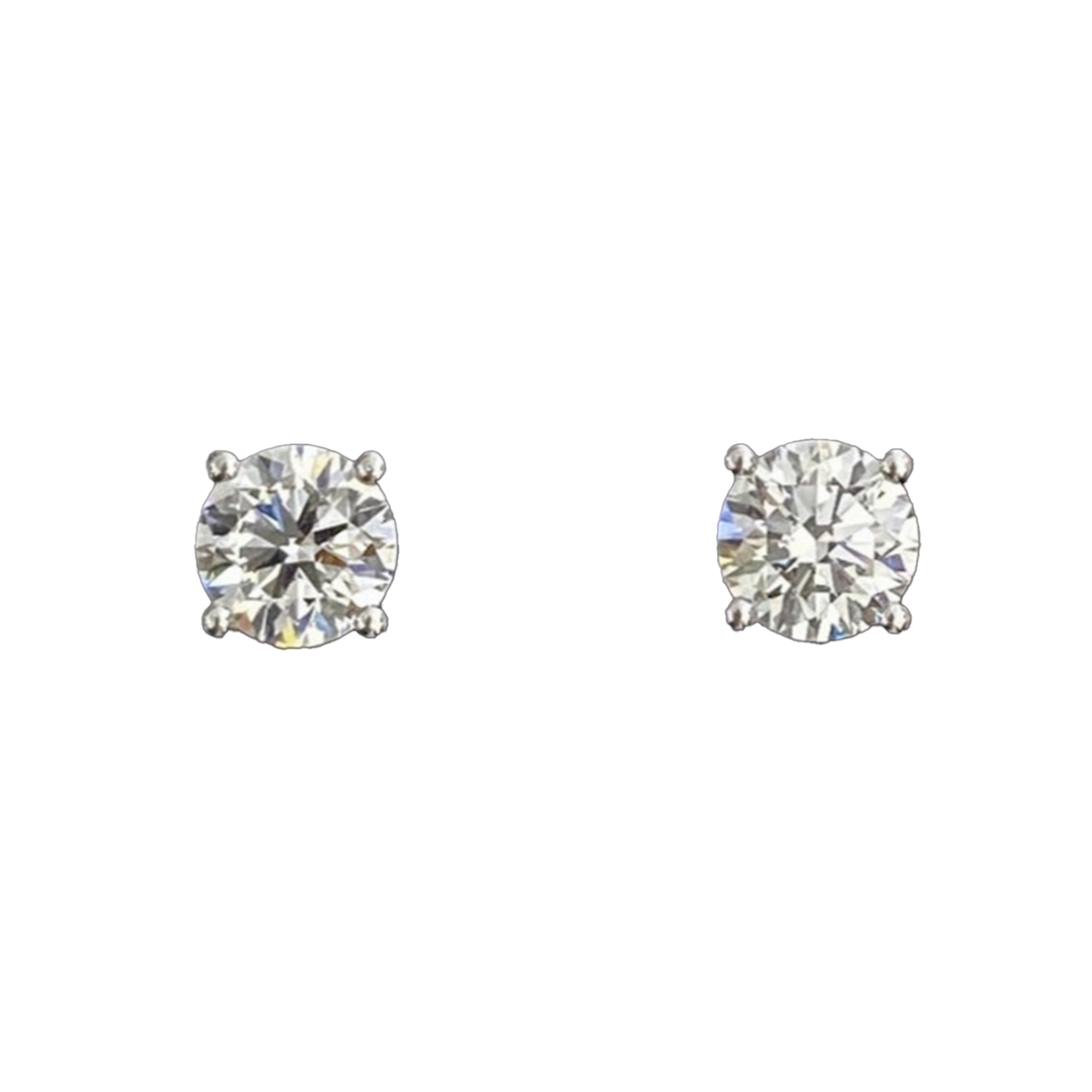 Raisove PT950鉑金 2.01cts／2p  四爪培育鑽石耳釘(E-004)