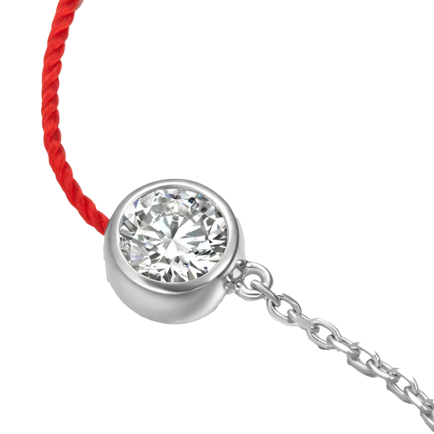 Raisove PT950鉑金  培育鑽石紅繩手鏈(H-003)