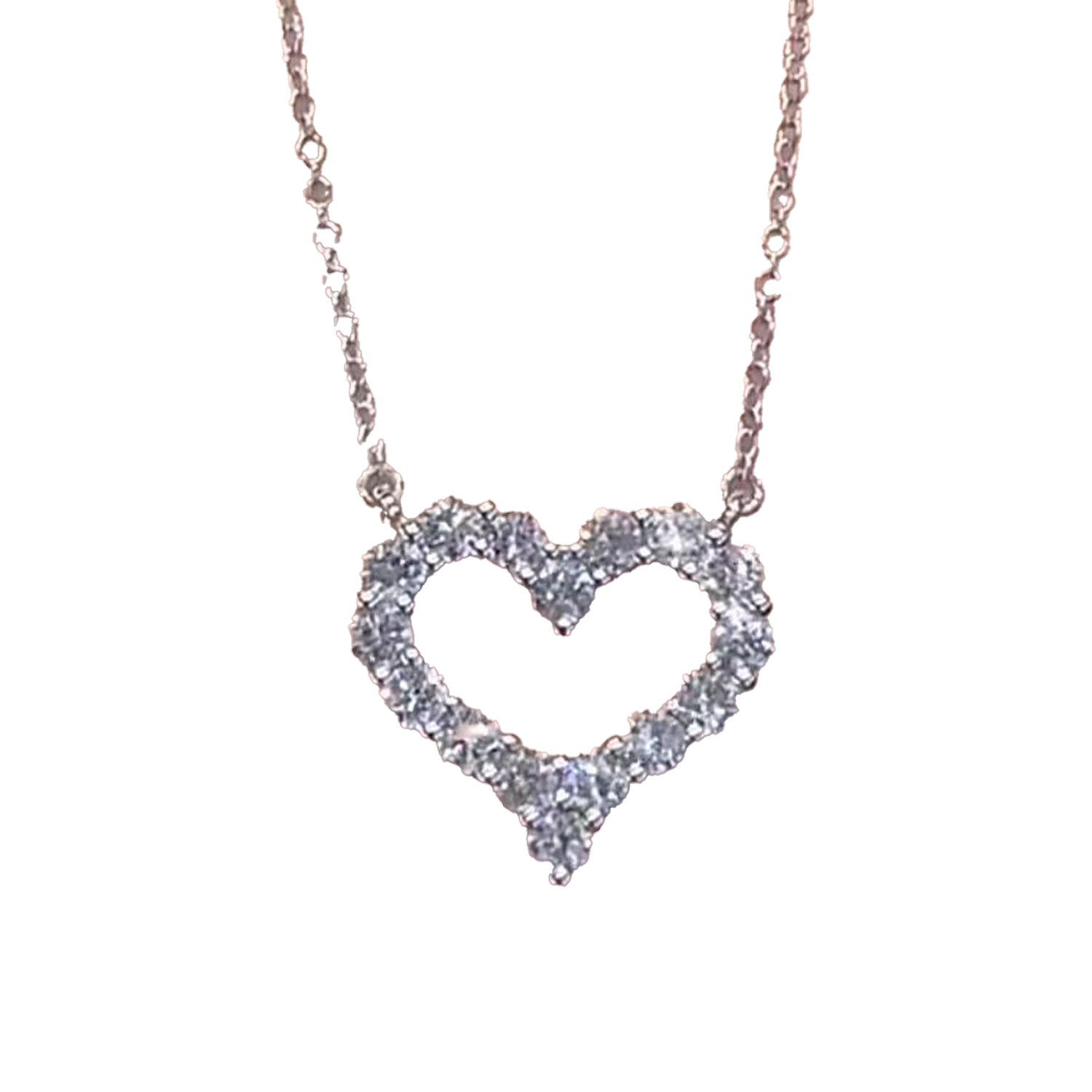 Raisove PT950鉑金 心形培育鑽石吊墜(N-001)