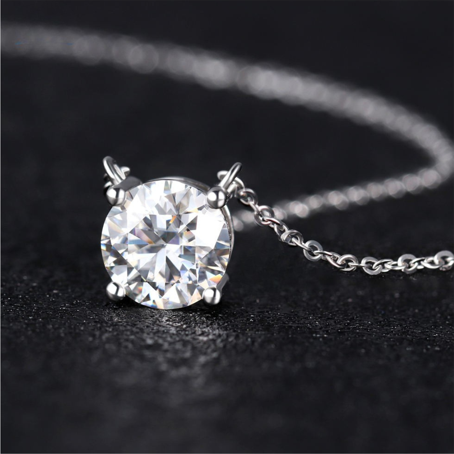 Raisove PT950鉑金 1.01 cts 四爪經典培育鑽石吊墜(N-004)