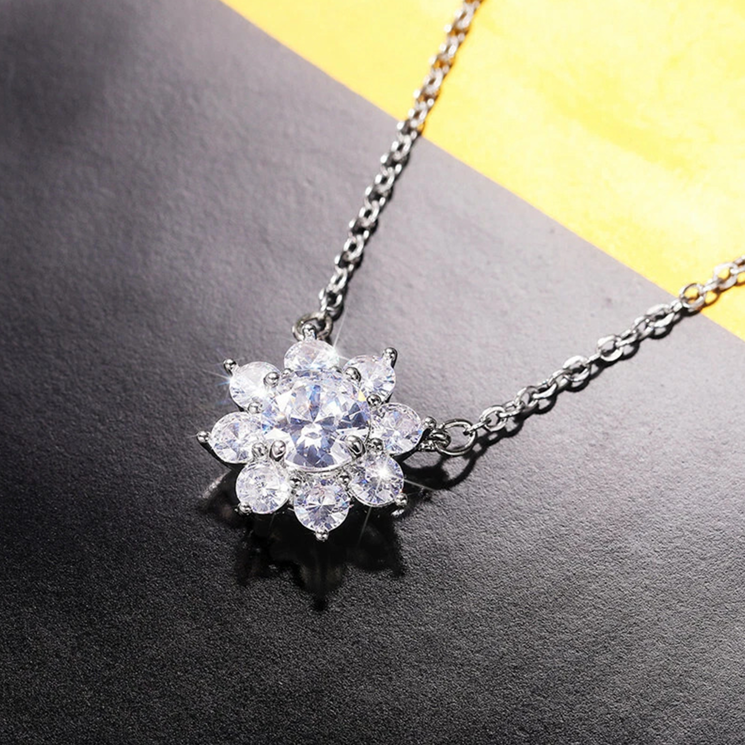 Raisove PT950鉑金 1.01cts 太陽花培育鑽石吊墜(N-005)