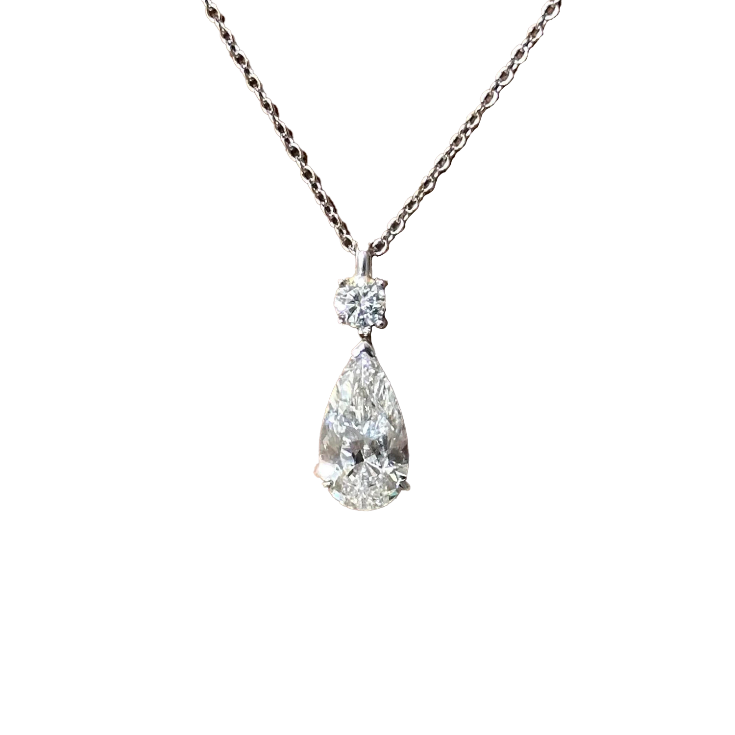 Raisove PT950鉑金 1.06cts  水滴形培育鑽石吊墜(N-010)