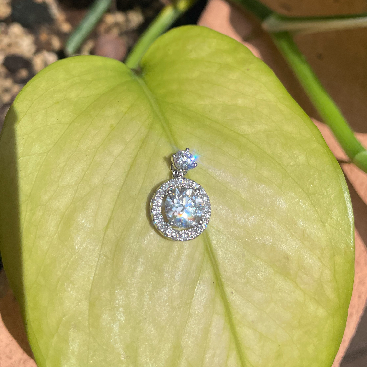 Raisove PT950鉑金1ct  滿鑽圓培育鑽石戒指 (N-011)