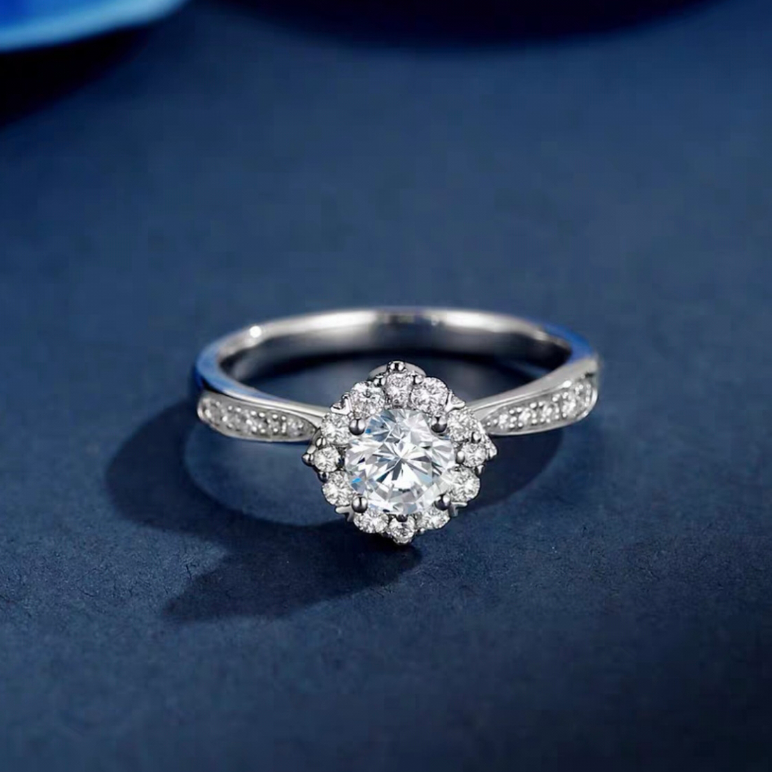 Raisove PT950鉑金 1.01.cts 皇冠水滴培育鑽石戒指 D色(R-008)