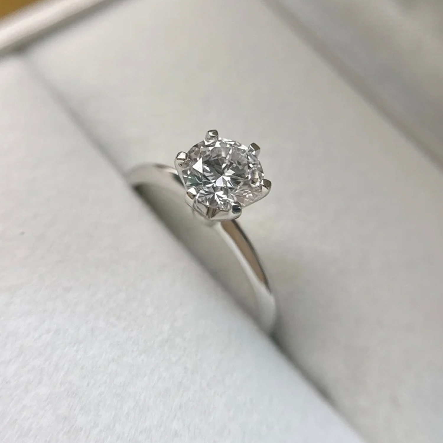 Raisove PT950鉑金 3.03cts 經典六爪培育鑽石戒指 E色(R-018)