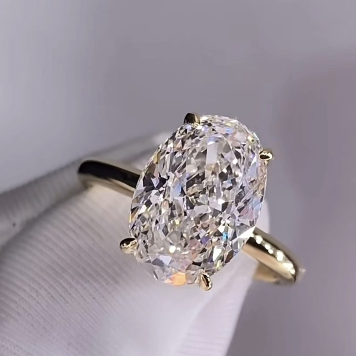 Raisove PT950鉑金 3.09cts 鴿子蛋培育鑽石戒指 E色(R-022)